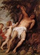 Anthony Van Dyck Saint Sebastien secouru par les anges oil